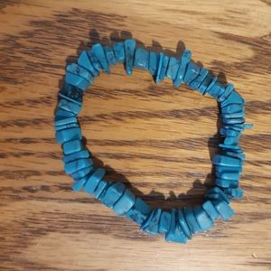 Turquoise Nugget stretch bracelet.